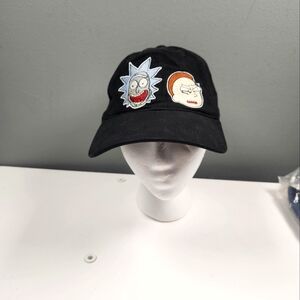 Rick & Morty Face Head Adult Swim Black Adjustable Baseball Hat Cap Embroidered